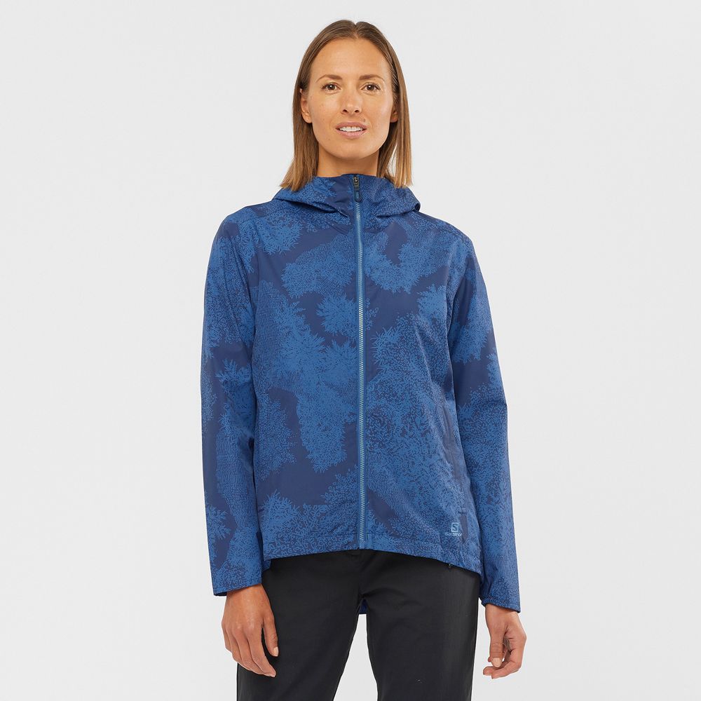 SALOMON ESSENTIAL WATERPROOF 2L Philippines - Women's Jackets - Dark Denim | 860145-ZAP